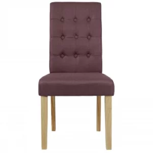 Roma Set of 2 Plum Fabric Dining Chairs