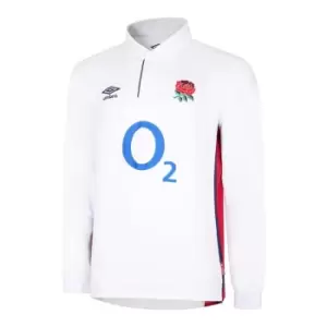 Umbro England Classic Home Long Sleeve Rugby Shirt 2021 2022 Junior - White