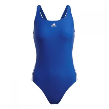 adidas Womens Fit 3-Stripes Swimsuit - Royal Blue / White