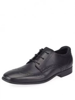 Start-rite Boys Tailor Lace Up School Shoes - Black Leather, Size 2.5 Older