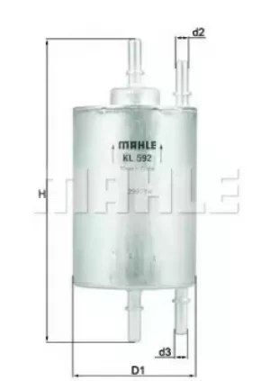 Fuel Filter KL592 78424723 by MAHLE Original