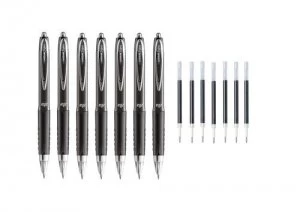 Uniball Signo UMN207 Black Pen and Refill PK7