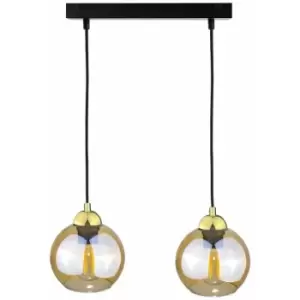 Keter Ambre Bar Pendant Ceiling Light Gold, 50cm, 2x E27