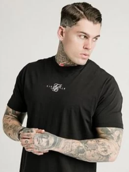 SikSilk Short Sleeve Square Hem Tee - Black