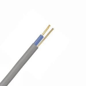 Zexum Grey 1.5mm 16A Blue Single Core and Earth 6241Y Flat PVC/PVC Harmonised Lighting Power Cable - 100 Meter