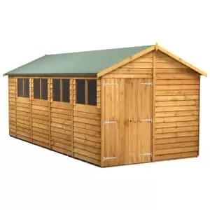 Power Sheds 18 x 8ft Double Door Apex Overlap Dip Treated Shed