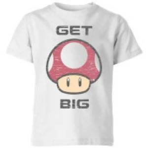 Nintendo Super Mario Get Big Mushroom Kid's T-Shirt - White - 5-6 Years