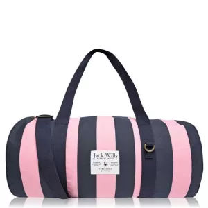 Jack Wills Leyland Gym Bag - Pink Navy Strip