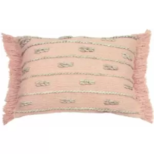 Furn - Sigrid Scandi Knot Weave Cushion Cover, Cotton, Blush, 35 x 50 Cm