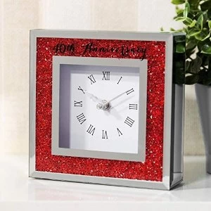 Celebrations Crystal Border Mantel Clock - 40th Anniversary