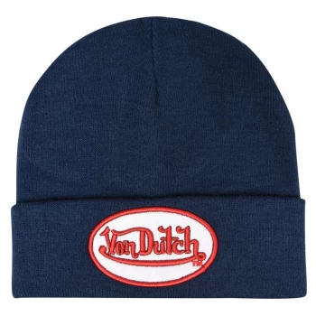 Von Dutch Logo Beanie Mens - Navy/Red