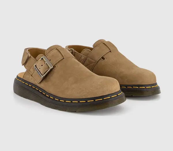 Dr Martens Savannah Tan Tumbled Nubuck Jorge Ii Suede Slingback Mules