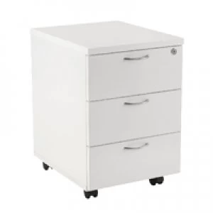 Jemini 3 Drawer Mobile Pedestal White KF74148