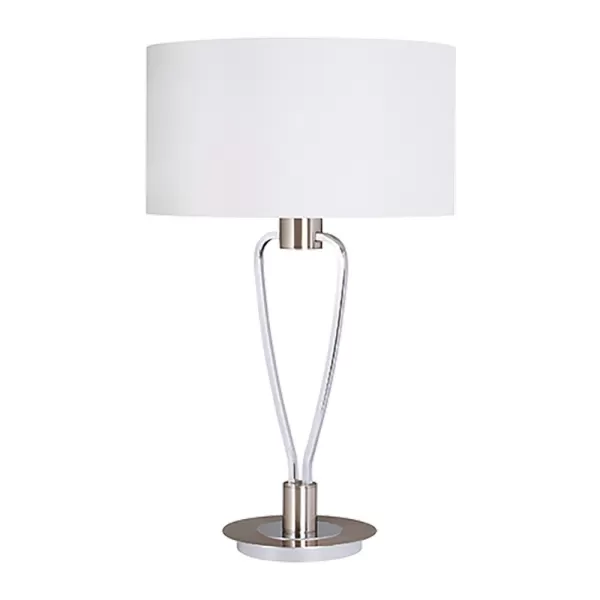 Paris Ii Modern Table Lamp with Round Shade Nickel Matt