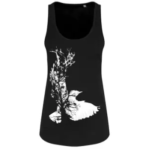 Grindstore Crow Tree Ladies Black Floaty Tank (Extra Extra Large) (Black)