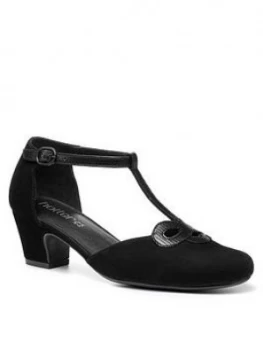 Hotter Darcy Wide Fit Heeled Shoes, Black, Size 4, Women