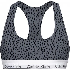 Calvin Klein Modern Cotton Logo Bralette - Sav Cheeta Pewt