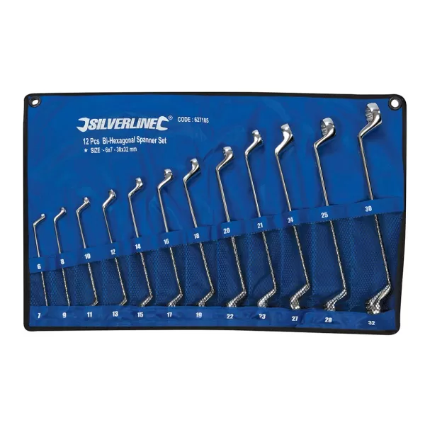 Silverline Deep Offset Ring Spanners Set 12pce - 6 - 32mm