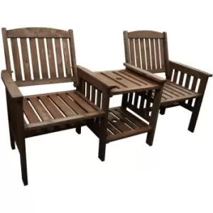 Two Seat Wooden Garden Bench Companion Set - Brown - Brown - Watsons