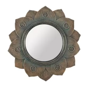 Bronze Chakra Flower Wall Mirror