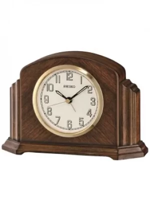 Seiko Clocks Brown Wooden Mantel Clock QXE043B