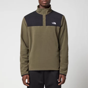 The North Face Mens Tka Glacier Snap Neck Fleece - New Taupe Green/Black - M