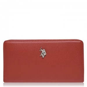 US Polo Assn Jones L Zip Around Wallet - RUST 839