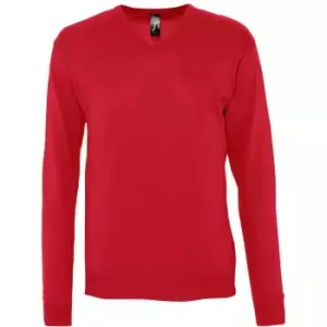 SOLS Mens Galaxy V Neck Sweater (M) (Red)