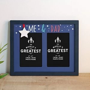 4" x 6" - Me & Dad Double Aperture Photo Frame