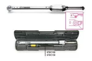 Beta Tools 678/C65 3/4" D Click-Type Torque Wrench Push Thro Ratchet 130-650Nm