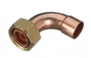 Wickes End Feed Bent Tap Connector - 15mm Pack of 2