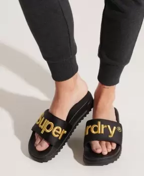 Superdry Satin Flatform Sliders