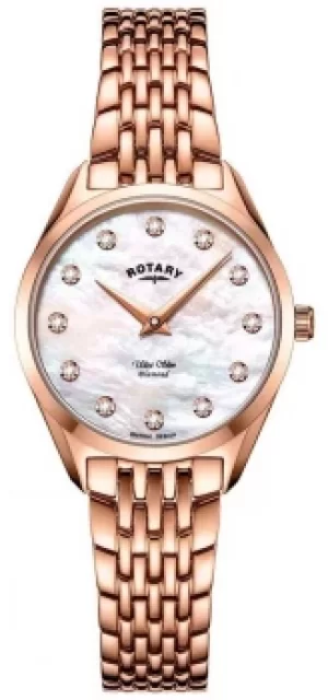 Rotary Ultra Slim Womens Rose Gold Bracelet LB08014/ Watch
