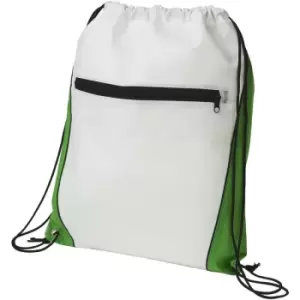 Bullet Contrast Non Woven Drawstring Backpack (One Size) (White/Green) - White/Green