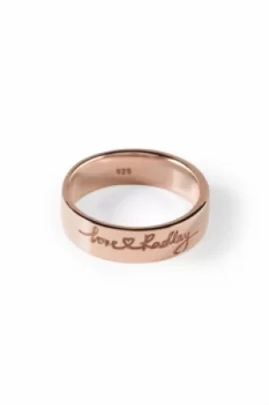 Ladies Radley Rose Gold Plated Sterling Silver Love Radley Ring Size M RYJ4002-M