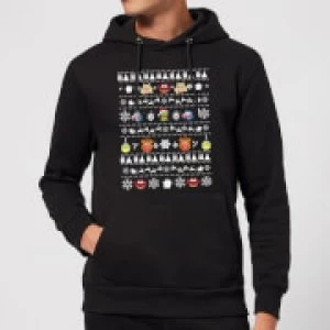 Muppets Pattern Christmas Hoodie - Black - S