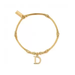 Gold Iconic Initial Bracelet - Letter D