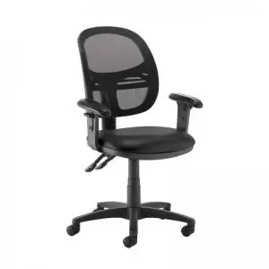 Jota Mesh medium back operators chair with adjustable arms - Nero