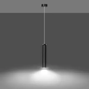 Luna Black Slim Pendant Ceiling Light 1x GU10