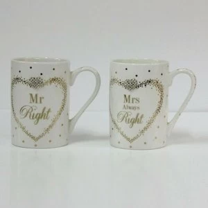 Maddots Mr/Mrs Right Mugs By Lesser & Pavey