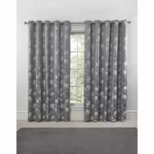 Emma Barclay Blossom Eyelet Curtain 90 X 72 Silver (pair)