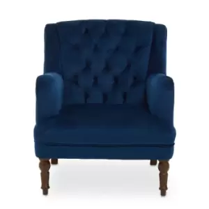 Lily Velvet Armchair Blue