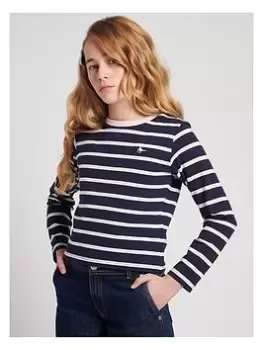 Jack Wills Girls Stripe Long Sleeve T Shirt - Navy Blazer, Navy, Size Age: 5-6 Years, Women