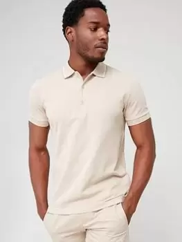 BOSS Paule 4 Slim Fit Polo Shirt - Beige , Beige, Size L, Men