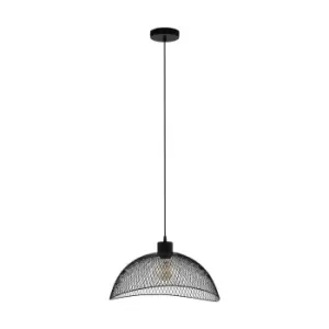 Hanging Ceiling Pendant Light Black Steel Mesh Shade 1 x 60W E27 Feature Lamp