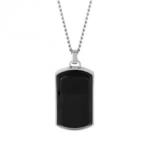 Dog Tag Black Onyx Necklace N4546B