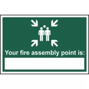 Your fire assembly point is: - Self Adhesive Sticky Sign (300 x 200mm)