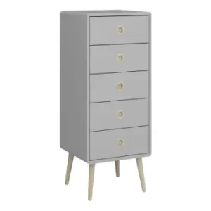 Softline Bedroom Softline 5 Drawer Narrow Chest Grey