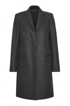 French Connection Platform Felt Wool Coat Grey