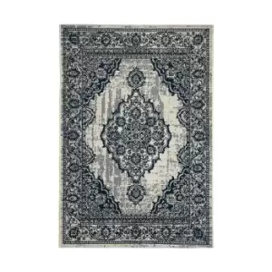 Indoor Outdoor Medallion Rug - Navy - 120x170cm